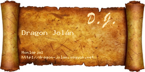 Dragon Jolán névjegykártya